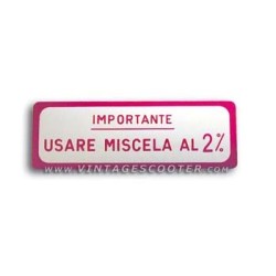 Etiquette de bouchon de réservoir Grand modèle 2%