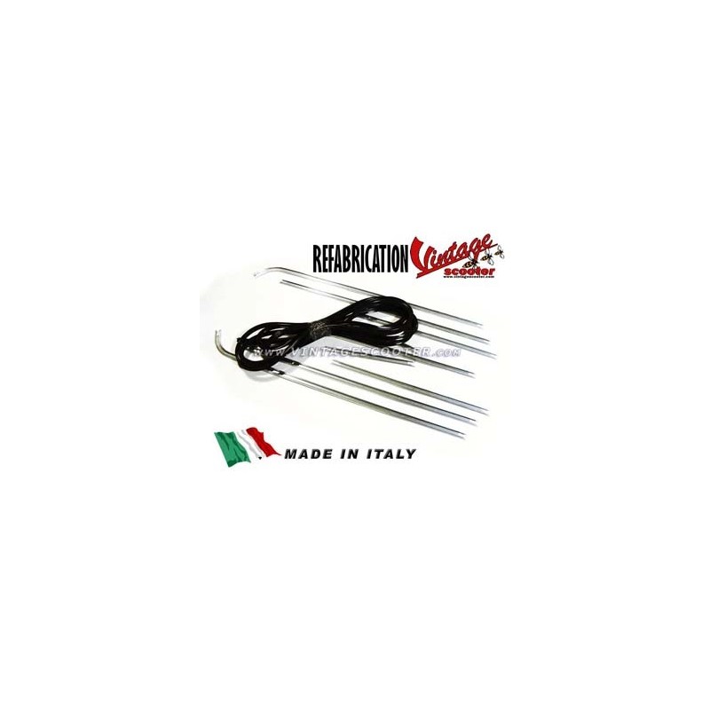 Baguettes de sol (jeu complet profilés + caoutchouc) Vespa ACMA 125 1956-58 / 150 GL