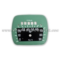 Cadran de compteur Veglia 90 km/h Vespa ACMA 125 1956-58