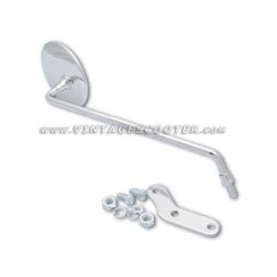 Rétroviseur chromé rond (unitaire) Vespa droit non réglable fixation guidon,