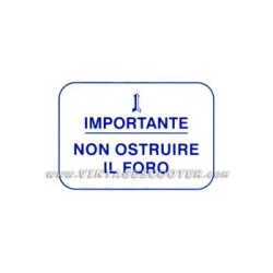 Adhésif   Non ostruire il foro   bleu