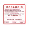 Étiquette de rodage adhésive 2% Vespa 180Rally/200 Rally