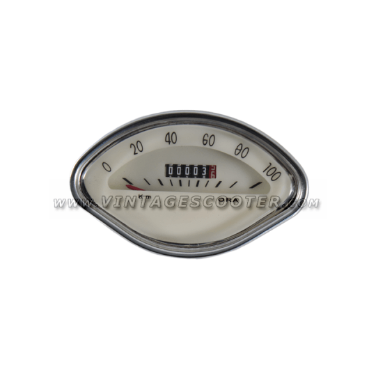 Compteur Vespa 125 GT / 150 GL IT Graduation 100 Km/h Fond blanc