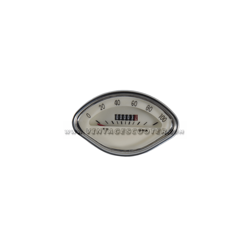 Compteur Vespa 125 GT / 150 GL IT Graduation 100 Km/h Fond blanc