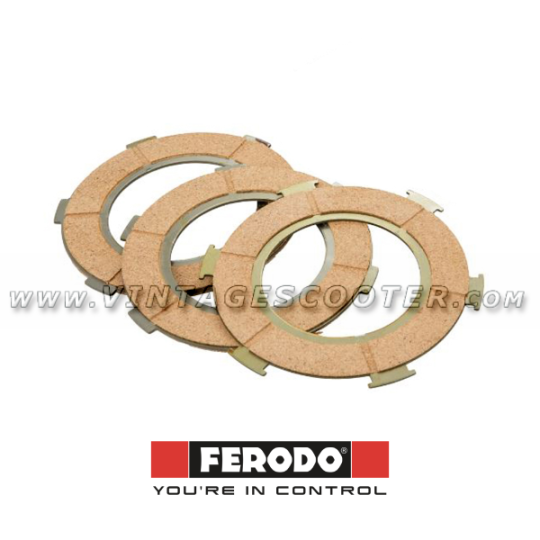 Disques x 3  embrayage Vespa 125 - 150 VNB/GT/GTR/SPRINT/TS/PX
