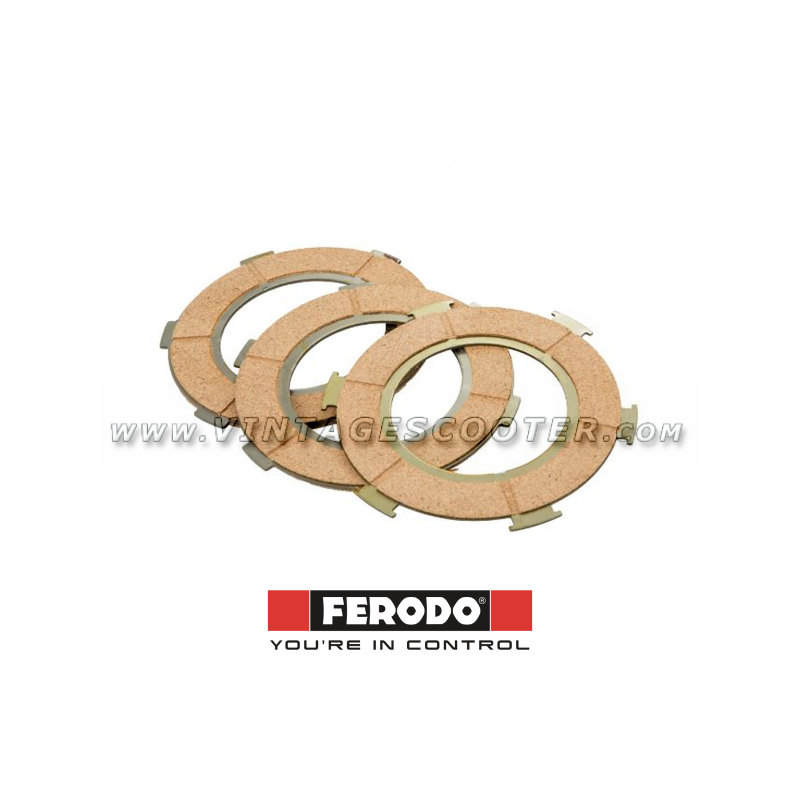 Disques x 3  embrayage Vespa 125 - 150 VNB/GT/GTR/SPRINT/TS/PX