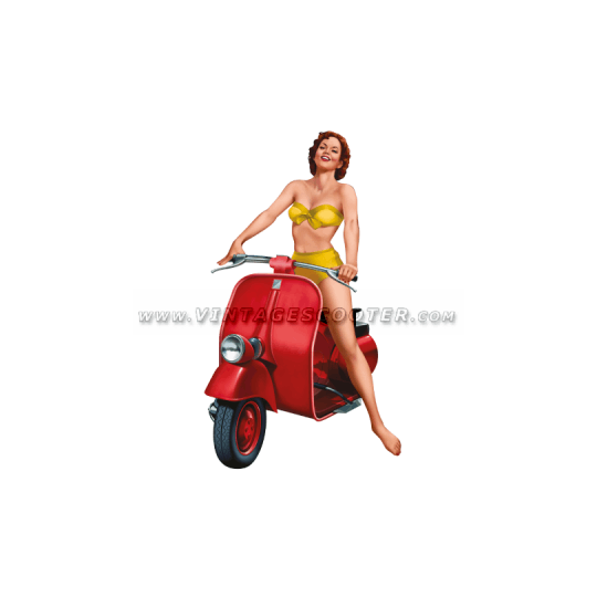 Pin-Up Vespa rouge