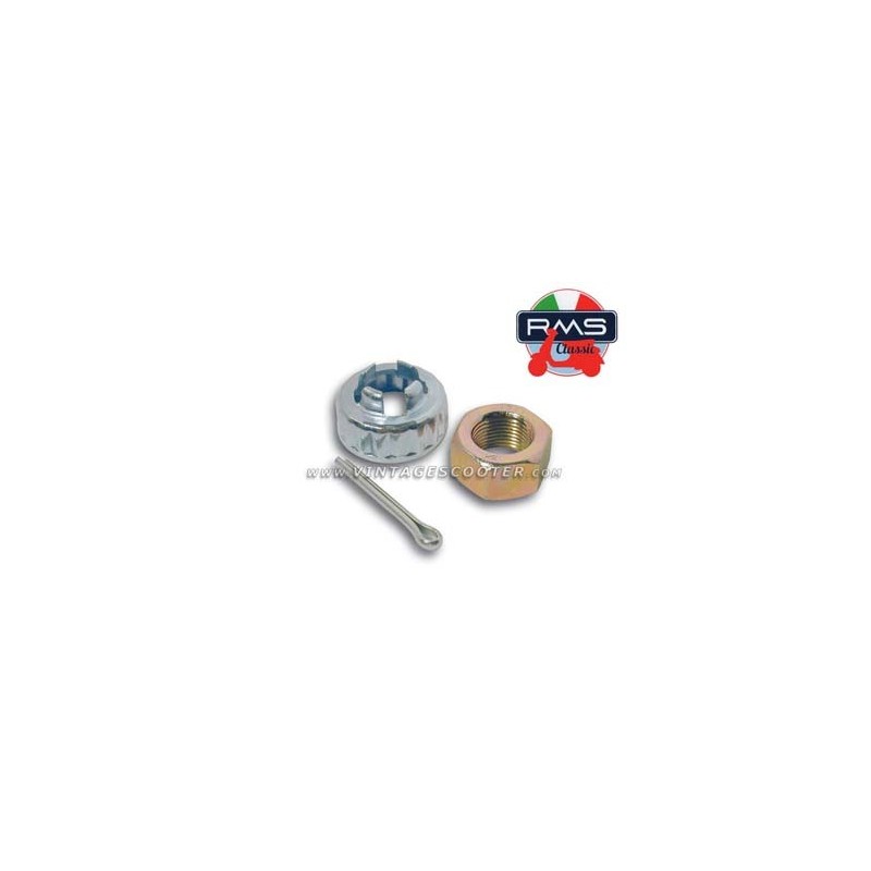 Kit écrou + couvercle + goupille roue avant Vespa PX Arco / T5/ PK