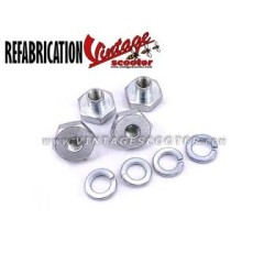 Jeu de 4 écrous de roue ACMA clef de 21mm + rondelles Grower